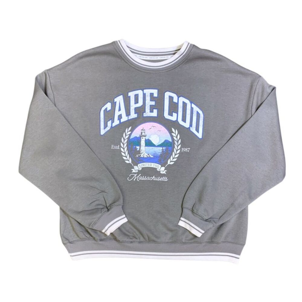 Limited Too Women's Regular Fit Soft Fleece Graphic Pullover Sweatshirt - Grey